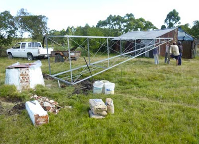 Setting up a windmill in Uruguay