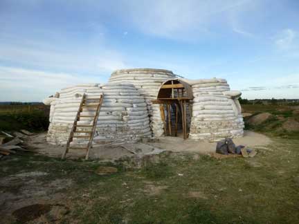earthbag house almost complete