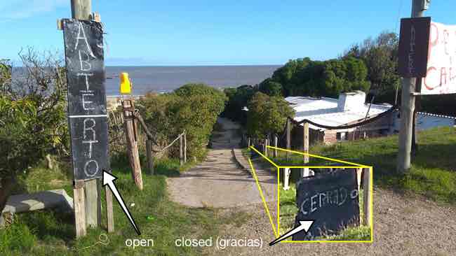 Business simultaneously open and closed, Uruguay