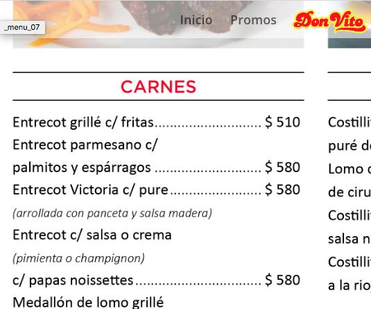 menu