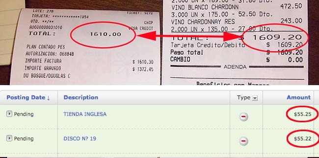 supermarket receipts