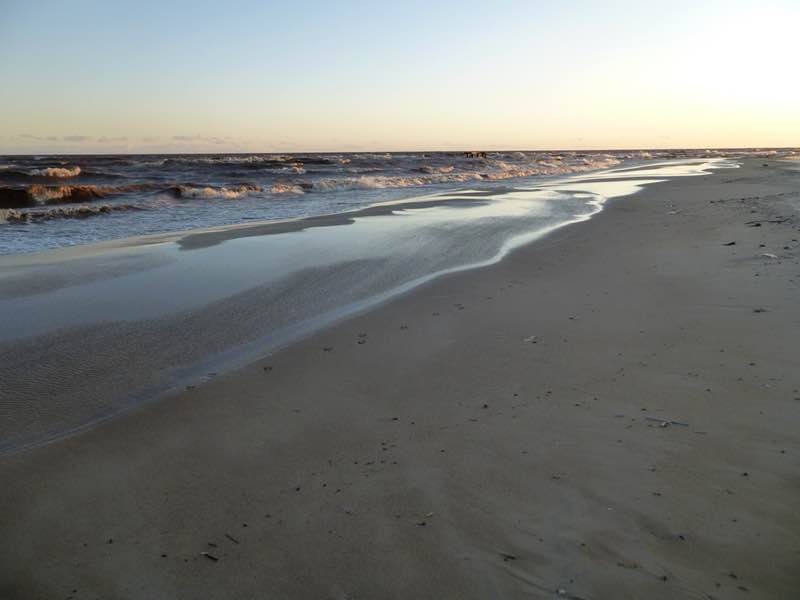 Windswept, empty beach in September, Atlántida, Uruguay