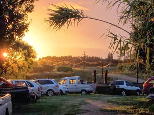 Sunset during an asado in Uruguay