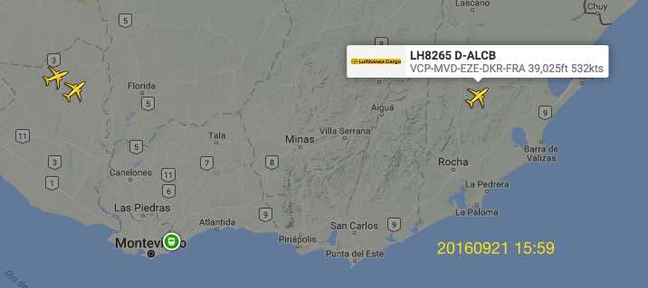 Lufthansa chemtrail flight EZE-DKR