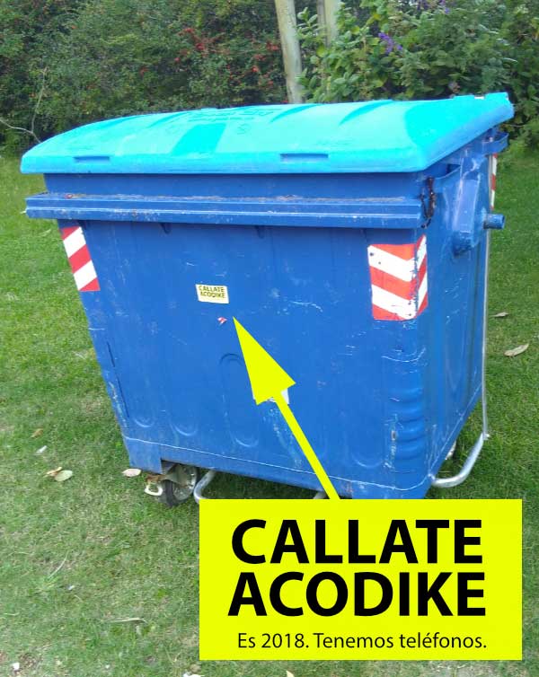 Sticker on trash container, Atlántida, Uruguay