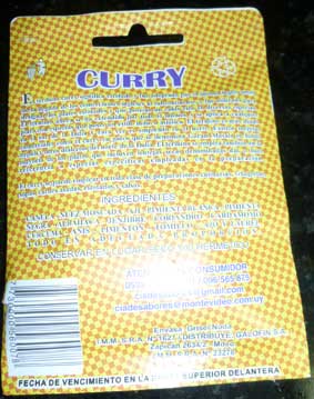 curry powder illegible packaging