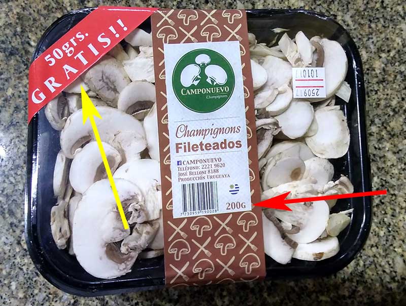 Mushrooms in supermarket, Uruguay