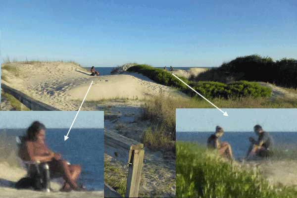 What better way to spend time at the beach than to sit in the dunes staring at your smart phone?