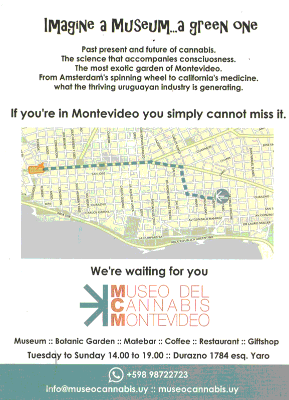 Flyer for Montevideo, Uruguay Cannabis Museum