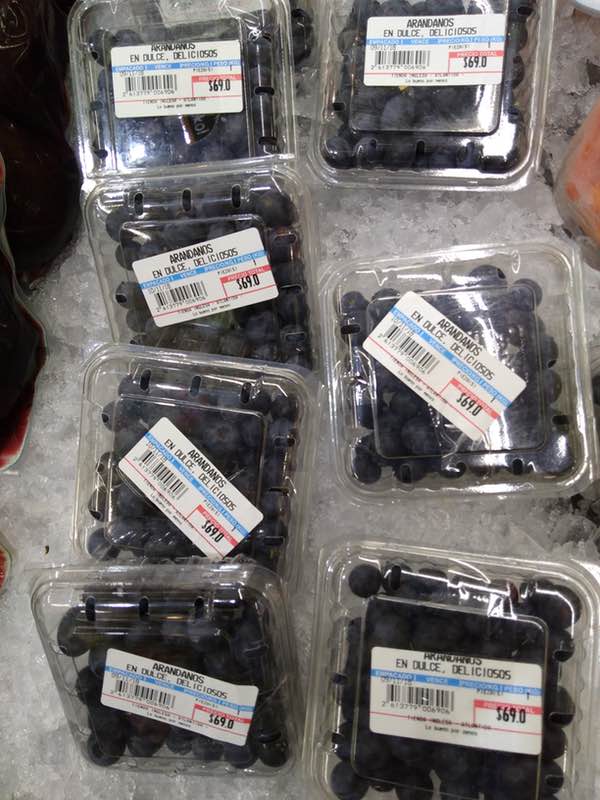 blueberries at supermarket