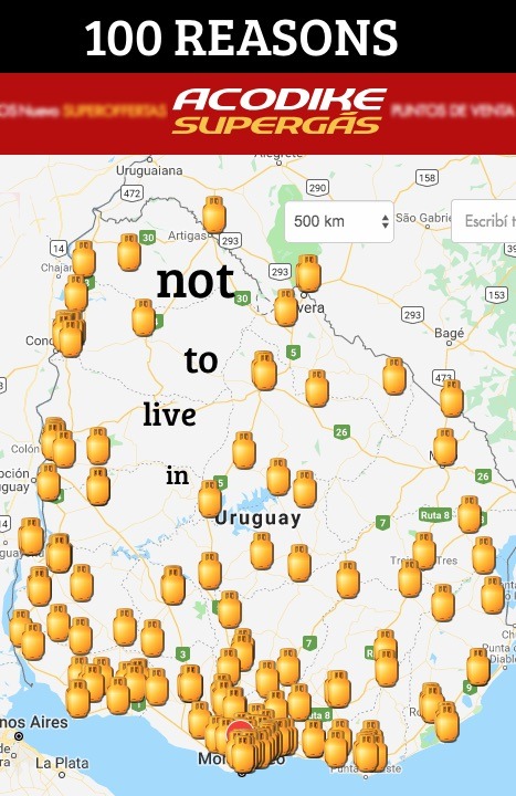 Obnoxious Acodike locations in Uruguay