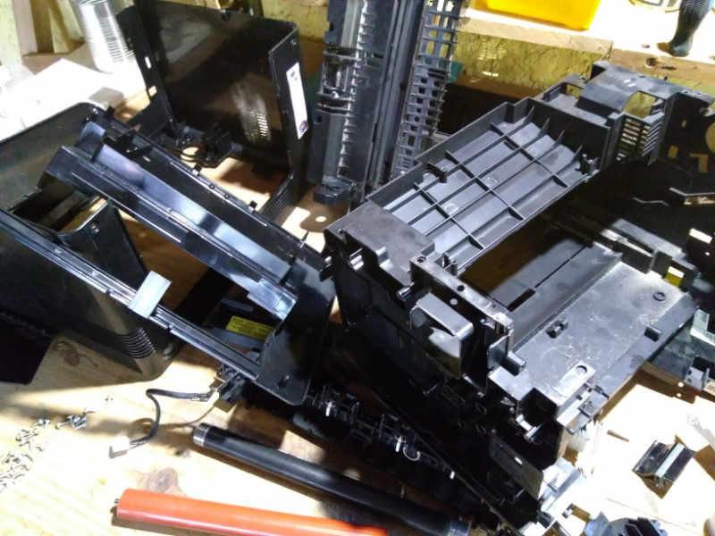 dissected laser printer