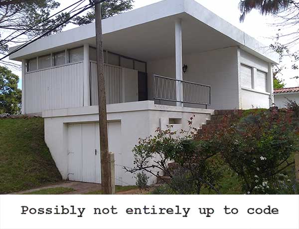 house with missing railing