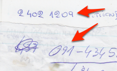 Strange handwritten numbers in Uruguay